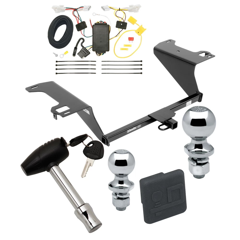 Trailer Tow Hitch For 11-14 Hyundai Sonata Exc Hybrid Deluxe Package Wiring 2" and 1-7/8" Ball and Lock