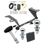 Trailer Tow Hitch For 11-14 Hyundai Sonata Exc Hybrid Deluxe Package Wiring 2" and 1-7/8" Ball and Lock