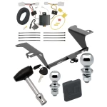 Trailer Tow Hitch For 11-17 Hyundai Sonata 19-19 KIA Optima Deluxe Package Wiring 2" and 1-7/8" Ball and Lock