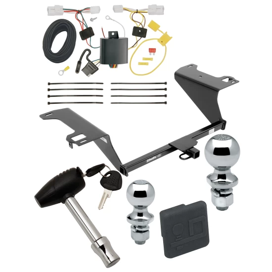 Trailer Tow Hitch For 11-17 Hyundai Sonata 19-19 KIA Optima Deluxe Package Wiring 2" and 1-7/8" Ball and Lock