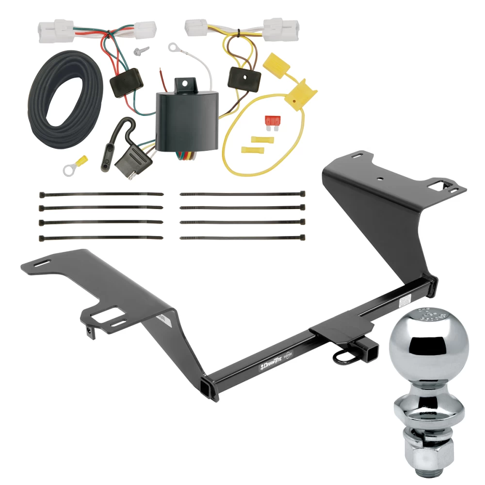 Trailer Tow Hitch For 15-17 Hyundai Sonata Except Hybrid Complete Package w/ Wiring Draw Bar and 2" Ball