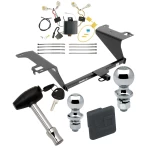 Trailer Tow Hitch For 11-17 Hyundai Sonata 19-19 KIA Optima Deluxe Package Wiring 2" and 1-7/8" Ball and Lock