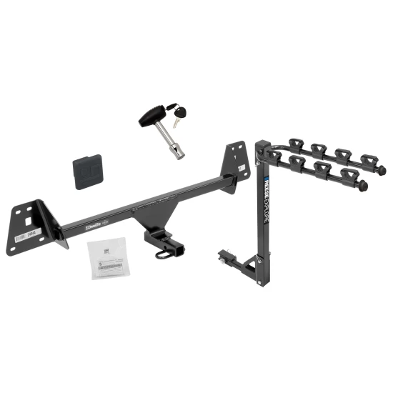 Custom Fit Trailer Hitch4 Bike Carrier Security Lock Pin Rubber Hitch Plug Cover Installation Hardware Installation Instructions 24966 1393100G 580407 2211 Draw-Tite Trailer Tow Hitch 4 Bike Rack 16-22 Toyota Prius 17-22 Prius Prime tilt away adult or c Trailer Tow Hitch w/ 4 Bike Rack For 16-22 Toyota Prius 17-22 Prius Prime tilt away adult or child arms fold down carrier w/ Lock and Cover