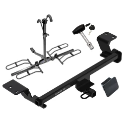 Trailer Tow Hitch For 10-15 Toyota Prius 12-15 Plug-in Hybrid 12-17 Prius V Platform Style 2 Bike Rack w/ Hitch Lock and Cover