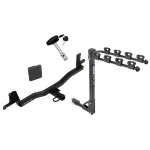 Trailer Tow Hitch w/ 4 Bike Rack For 12-19 Toyota Prius C tilt away adult or child arms fold down carrier w/ Lock and Cover