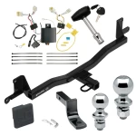 Trailer Tow Hitch For 12-19 Toyota Prius C All Models Deluxe Package Wiring 2" and 1-7/8" Ball and Lock