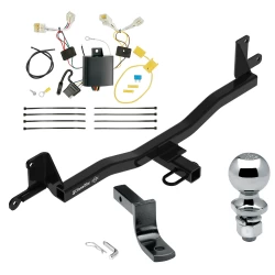 Trailer Tow Hitch For 12-19 Toyota Prius C All Models Complete Package w/ Wiring Draw Bar and 2" Ball