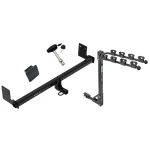 Trailer Tow Hitch w/ 4 Bike Rack For 18-23 Hyundai Kona tilt away adult or child arms fold down carrier w/ Lock and Cover