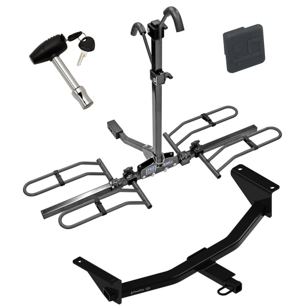 Trailer Tow Hitch For 19-26 Mazda 3 Sedan Platform Style 2 Bike Rack w/ Hitch Lock and Cover