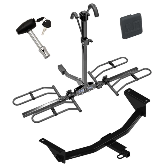 Trailer Tow Hitch For 19-26 Mazda 3 Sedan Platform Style 2 Bike Rack w/ Hitch Lock and Cover