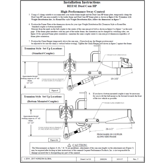 26002 Reese Dual Cam HP Weight Distribution Trailer Hitch Sway Control Active Reese Dual Cam Sway Control for Weight Distribution Hitch Steel Spring Bars Round or Trunnion High Performance
