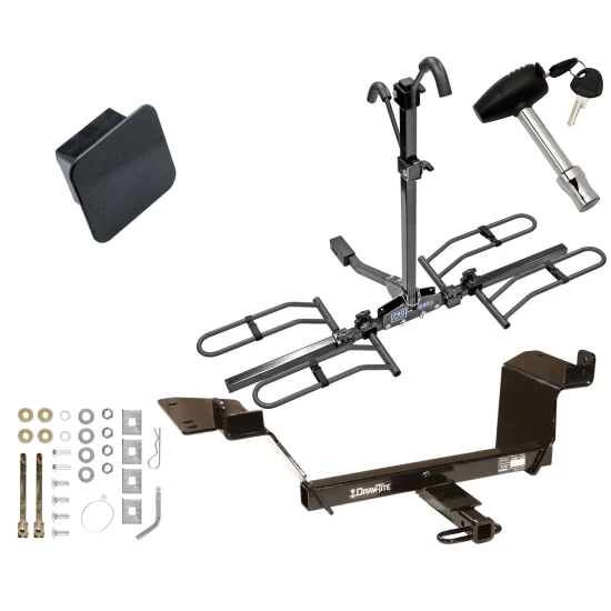 Trailer Tow Hitch For 97-04 Buick Regal 97-08 Pontiac Grand Prix Platform Style 2 Bike Rack Hitch Lock and Cover