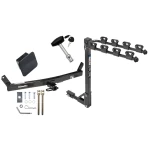 Trailer Tow Hitch w/ 4 Bike Rack For 93-04 Volvo 580 C70 S70 V70 tilt away adult or child arms fold down carrier w/ Lock and Cover