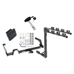 Trailer Tow Hitch w/ 4 Bike Rack For 00-04 Subaru Legacy Sedan & Wagon Outback Wagon Except Sport tilt away adult or child arms fold down carrier w/ Lock and Cover