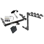 Trailer Tow Hitch w/ 4 Bike Rack For 00-05 Cadillac DeVille 06-11 DTS tilt away adult or child arms fold down carrier w/ Lock and Cover