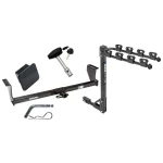 Trailer Tow Hitch w/ 4 Bike Rack For 01-07 Volvo V70 03-07 XC70 tilt away adult or child arms fold down carrier w/ Lock and Cover