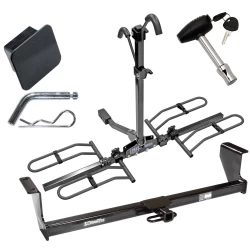 Trailer Tow Hitch For 01-07 Volvo V70 03-07 XC70 Platform Style 2 Bike Rack Hitch Lock and Cover