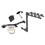 Trailer Tow Hitch w/ 4 Bike Rack For 98-03 Toyota Sienna tilt away adult or child arms fold down carrier w/ Lock and Cover
