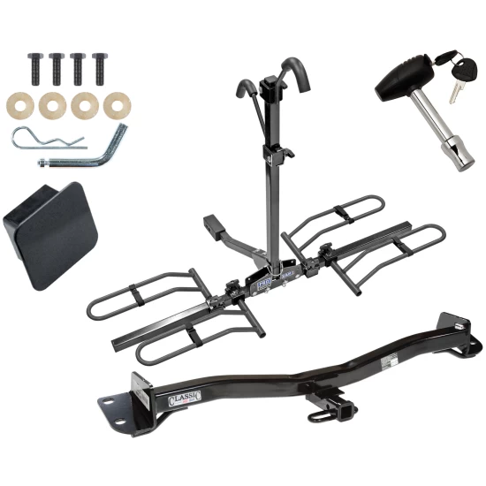 Trailer Tow Hitch For 98-03 Toyota Sienna Platform Style 2 Bike Rack Hitch Lock and Cover