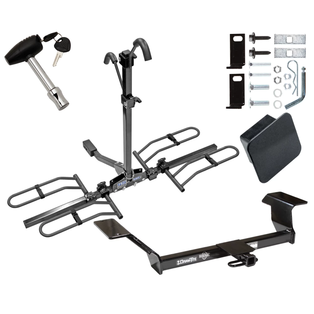 Trailer Tow Hitch For 00-09 LeSabre Lucerne Aurora Bonneville Platform Style 2 Bike Rack Hitch Lock and Cover