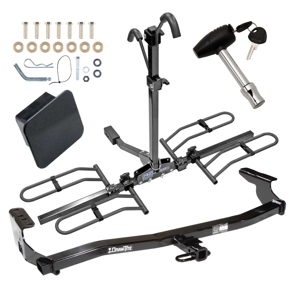 Trailer Tow Hitch For 98-08 Subaru Forester All Models Class 2 Platform Style 2 Bike Rack Hitch Lock and Cover