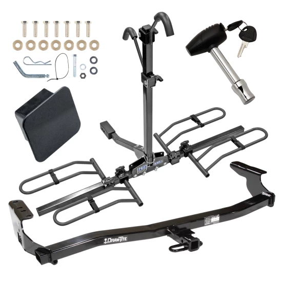 Trailer Tow Hitch For 98-08 Subaru Forester All Models Class 2 Platform Style 2 Bike Rack Hitch Lock and Cover
