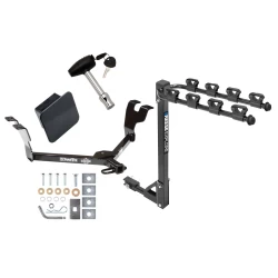 Trailer Tow Hitch w/ 4 Bike Rack For 05-09 Subaru Legacy Sedan Wagon Class 2 tilt away adult or child arms fold down carrier w/ Lock and Cover