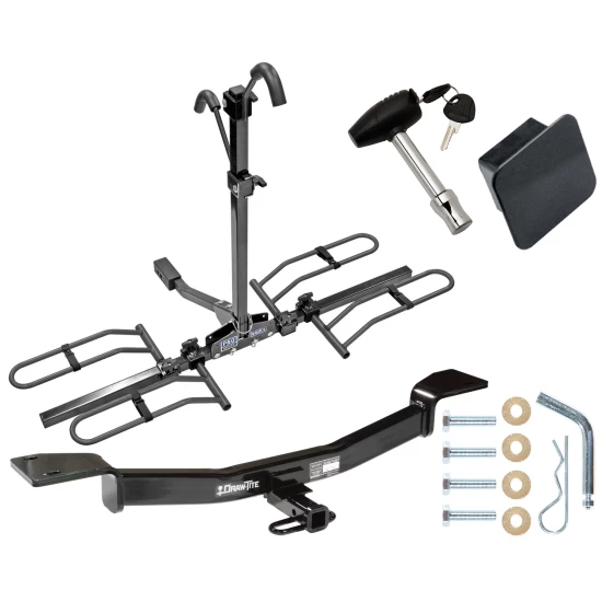 Trailer Tow Hitch For 05-10 KIA Sportage 05-09 Hyundai Tucson Platform Style 2 Bike Rack Hitch Lock and Cover