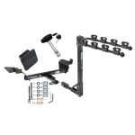 Trailer Tow Hitch w/ 4 Bike Rack For 05-09 Buick LaCrosse Allure 97-05 Century Intrigue tilt away adult or child arms fold down carrier w/ Lock and Cover