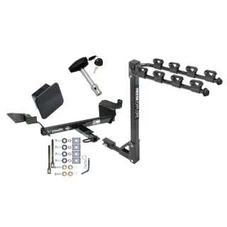 Trailer Tow Hitch w/ 4 Bike Rack For 05-09 Buick LaCrosse Allure 97-05 Century Intrigue tilt away adult or child arms fold down carrier w/ Lock and Cover