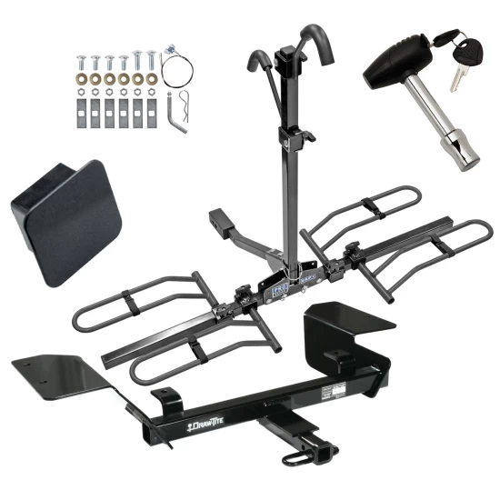 Trailer Tow Hitch For 02-13 Chevy Impala 14-16 Old Body Style Platform Style 2 Bike Rack Hitch Lock and Cover