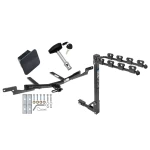 Trailer Tow Hitch w/ 4 Bike Rack For 07-12 Lexus ES350 07-11 Toyota Camry tilt away adult or child arms fold down carrier w/ Lock and Cover
