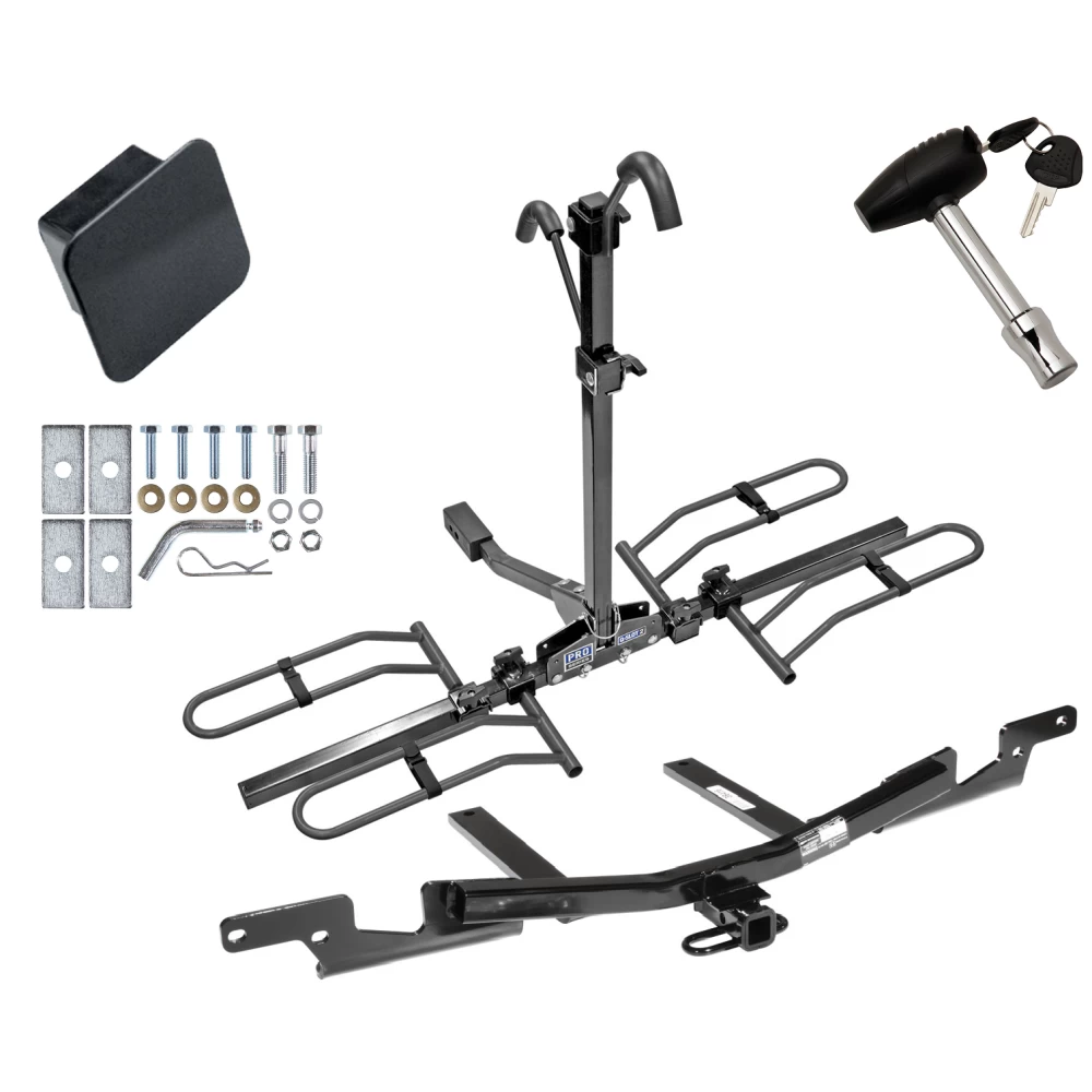 Trailer Tow Hitch For 07-12 Lexus ES350 07-11 Toyota Camry Platform Style 2 Bike Rack Hitch Lock and Cover