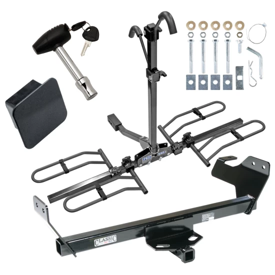 Trailer Tow Hitch For 07-10 Chrysler Sebring Except Convertible 08-10 Dodge Avenger Platform Style 2 Bike Rack Hitch Lock and Cover