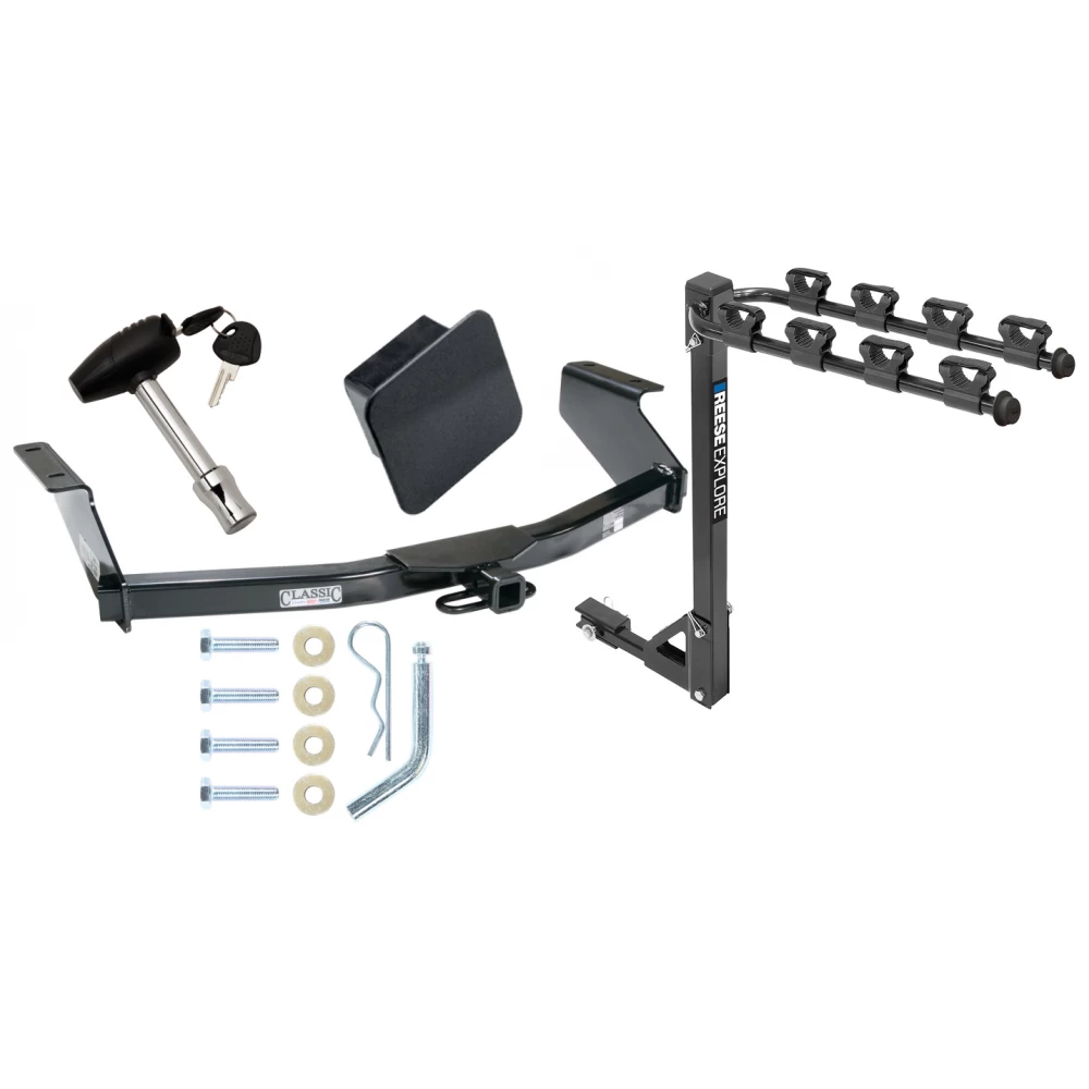 Custom Fit Trailer Hitch 4 Bike Carrier Security Lock Pin Rubber Hitch Plug Cover Installation Hardware Installation Instructions 36451 1393100G 580407 2211 Draw-Tite Trailer Tow Hitch 4 Bike Rack 08-12 Jeep Liberty tilt away adult or child arms fold do Trailer Tow Hitch w/ 4 Bike Rack For 08-12 Jeep Liberty tilt away adult or child arms fold down carrier w/ Lock and Cover