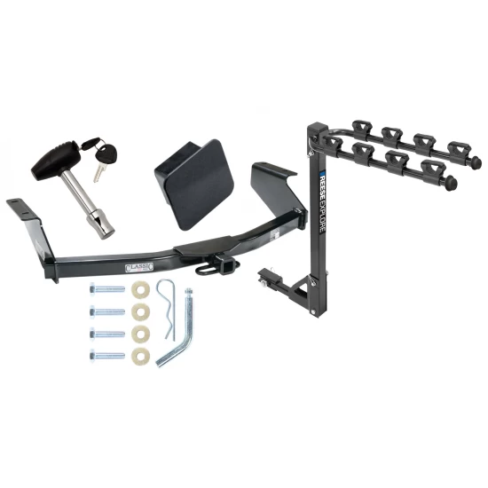 Custom Fit Trailer Hitch 4 Bike Carrier Security Lock Pin Rubber Hitch Plug Cover Installation Hardware Installation Instructions 36451 1393100G 580407 2211 Draw-Tite Trailer Tow Hitch 4 Bike Rack 08-12 Jeep Liberty tilt away adult or child arms fold do Trailer Tow Hitch w/ 4 Bike Rack For 08-12 Jeep Liberty tilt away adult or child arms fold down carrier w/ Lock and Cover