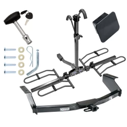 Trailer Tow Hitch For 08-12 Jeep Liberty Platform Style 2 Bike Rack Hitch Lock and Cover