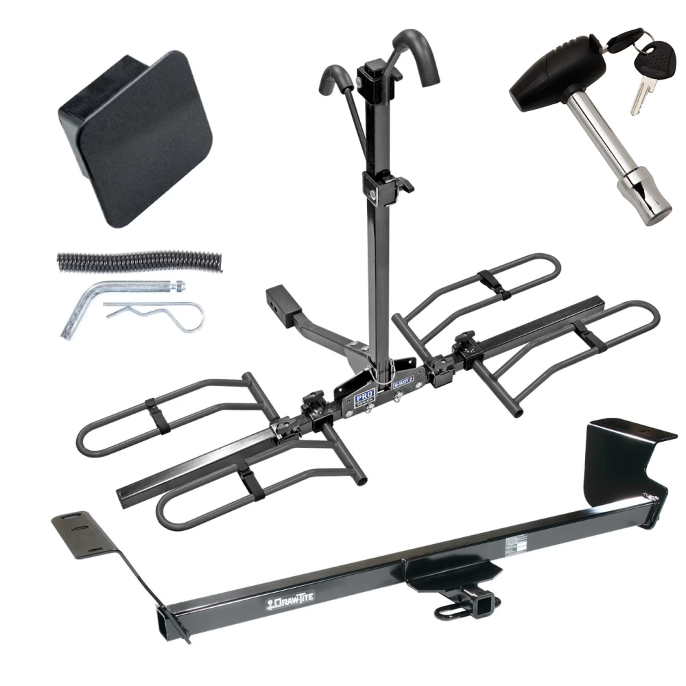 Trailer Tow Hitch For 08-20 Dodge Grand Caravan 08-16 Chrysler Town and Country 2021 Grand Caravan 12-15 Ram C/V 09-14 VW Routan Platform Style 2 Bike Rack Hitch Lock and Cover