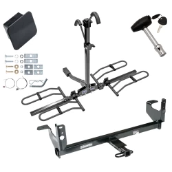 Trailer Tow Hitch For 08-12 Chevy Malibu 07-09 Saturn Aura Platform Style 2 Bike Rack Hitch Lock and Cover