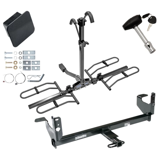 Trailer Tow Hitch For 08-12 Chevy Malibu 07-09 Saturn Aura Platform Style 2 Bike Rack Hitch Lock and Cover
