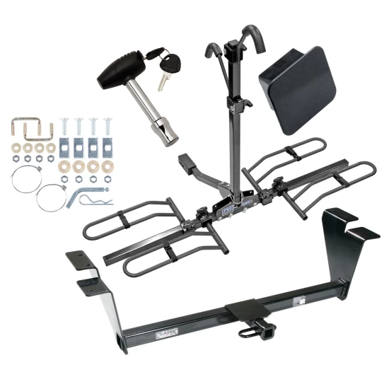 Trailer Tow Hitch For 09-14 Hyundai Genesis 4 Dr Sedan Platform Style 2 Bike Rack Hitch Lock and Cover