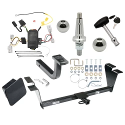 Trailer Tow Hitch For 09-11 Hyundai Genesis 4 Dr Sedan Ultimate Package w/ Wiring Draw Bar Kit Interchange 2" 1-7/8" Ball Lock and Cover