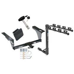 Trailer Tow Hitch w/ 4 Bike Rack For 10-19 Subaru Legacy Outback 10-12 Except Sport tilt away adult or child arms fold down carrier w/ Lock and Cover