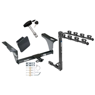 Trailer Tow Hitch w/ 4 Bike Rack For 10-19 Subaru Legacy Outback 10-12 Except Sport tilt away adult or child arms fold down carrier w/ Lock and Cover