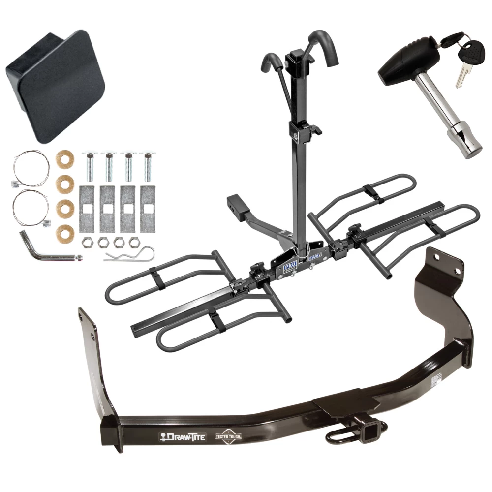 Trailer Tow Hitch For  05-12 Ford Escape Mazda Tribute Mercury Mariner Platform Style 2 Bike Rack Hitch Lock and Cover