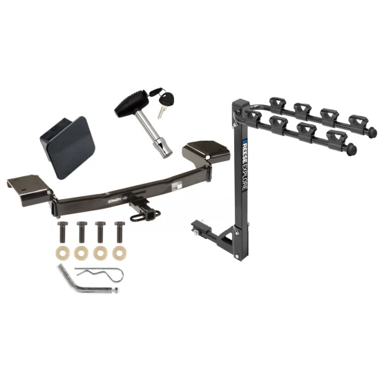 Custom Fit Trailer Hitch 4 Bike Carrier Security Lock Pin Rubber Hitch Plug Cover Installation Hardware Installation Instructions 36510 1393100G 580407 2211 Draw-Tite Trailer Tow Hitch 4 Bike Rack 11-15 Hyundai Tucson 11-16 KIA Sportage tilt away adult Trailer Tow Hitch w/ 4 Bike Rack For 11-15 Hyundai Tucson 11-16 KIA Sportage tilt away adult or child arms fold down carrier w/ Lock and Cover