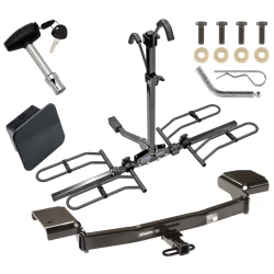 Trailer Tow Hitch For 10-15 Hyundai Tucson 11-16 KIA Sportage Platform Style 2 Bike Rack Hitch Lock and Cover