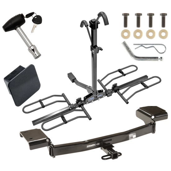 Trailer Tow Hitch For 10-15 Hyundai Tucson 11-16 KIA Sportage Platform Style 2 Bike Rack Hitch Lock and Cover