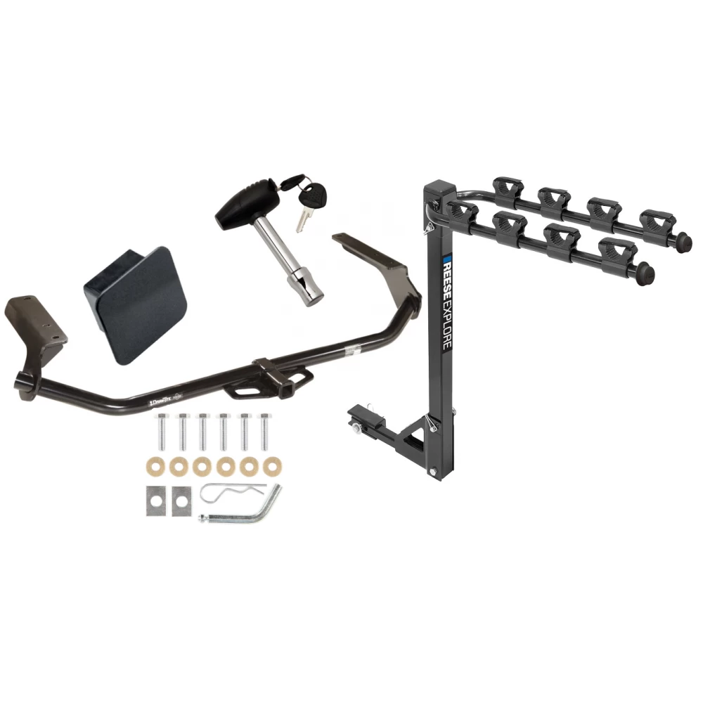 Custom Fit Trailer Hitch 4 Bike Carrier Security Lock Pin Rubber Hitch Plug Cover Installation Hardware Installation Instructions 36512 1393100G 580407 2211 Draw-Tite Trailer Tow Hitch 4 Bike Rack 09-16 Toyota Venza Class 2 tilt away adult or child arms Trailer Tow Hitch w/ 4 Bike Rack For 09-16 Toyota Venza Class 2 tilt away adult or child arms fold down carrier w/ Lock and Cover