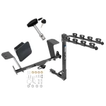 Trailer Tow Hitch w/ 4 Bike Rack For 13-18 Lexus ES350 tilt away adult or child arms fold down carrier w/ Lock and Cover